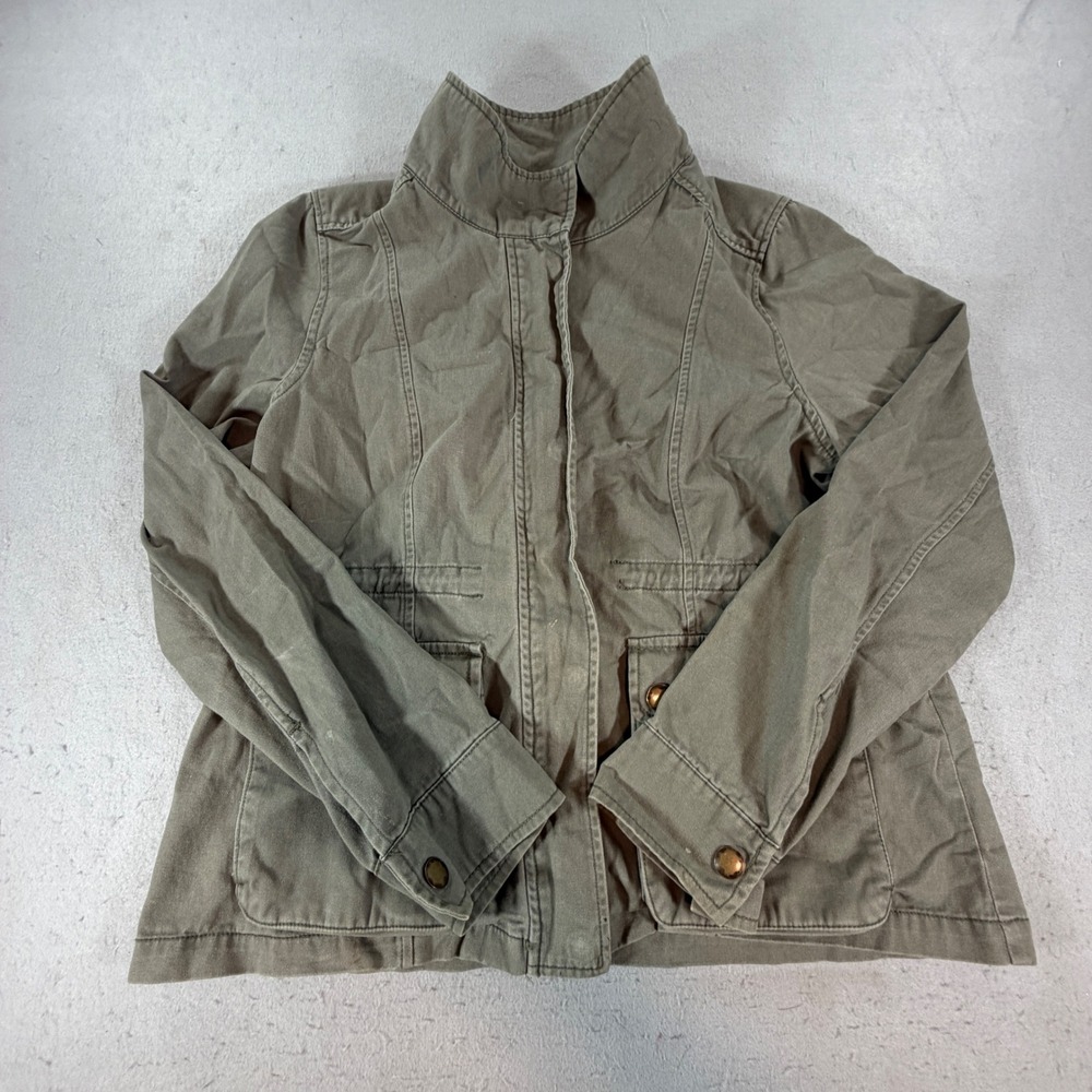 Aeropostale Womens‎ Utility Field Jacket Olive Green Cotton Full Zip Size M